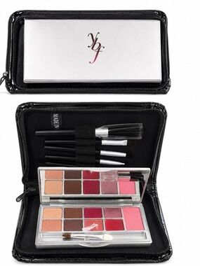 YBF Makeup Palette & Brush Travel Kit with Zipper Case | New